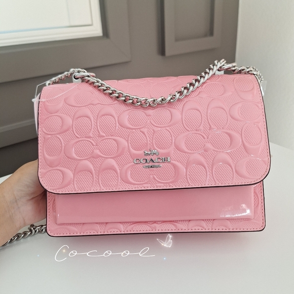 NWT Coach Klare Crossbody Bag In Signature Leather CDA97 Silver/pink
